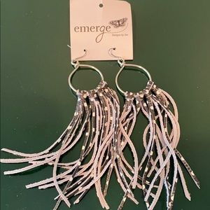 Emerge black w/ white polka dot leather earrings